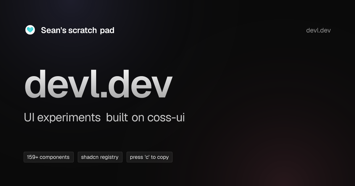 devl.dev — UI experiments built on coss-ui